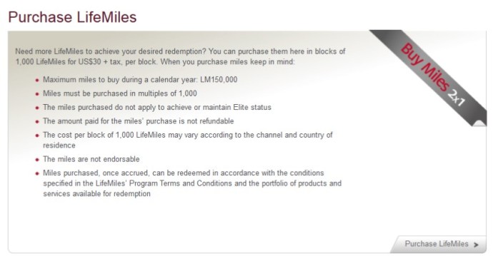 2014-09-05 LifeMiles Sale