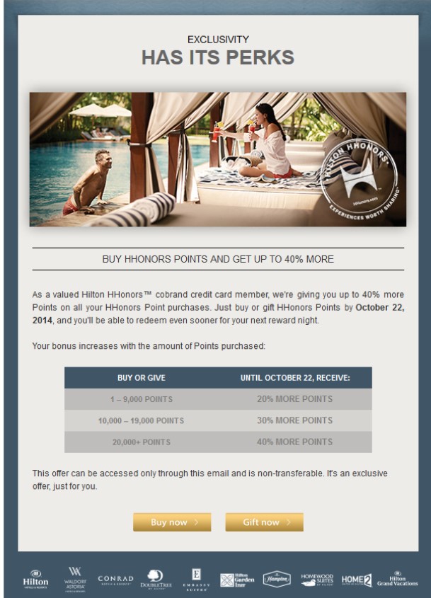 2014-10-08 Hilton Purchased Points Promo