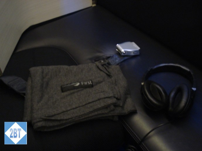 BA 196 First Class Blanket and Headphones