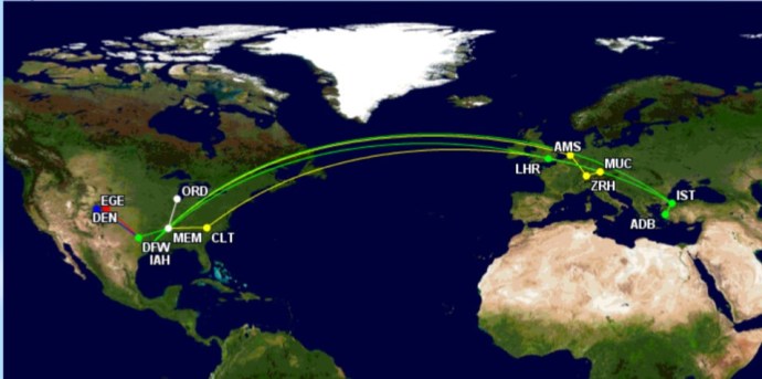 My Year in Travel - 2014 Made with gcmap.com