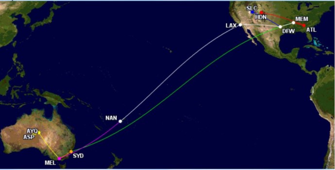 Projected 2015 Travel Made with gcmap.com