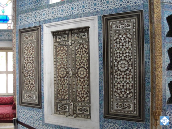 Tilework on the wall of a summer pavilion at Topkapi 