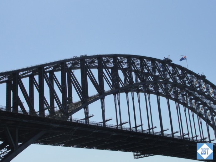 See the people up on top of the bridge?