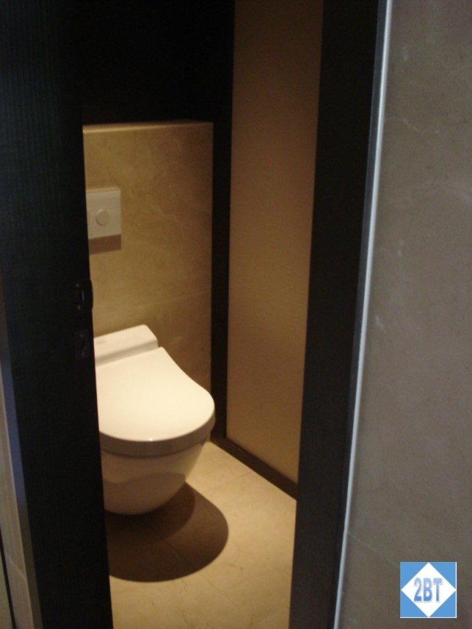 Room with the heated toilet seat