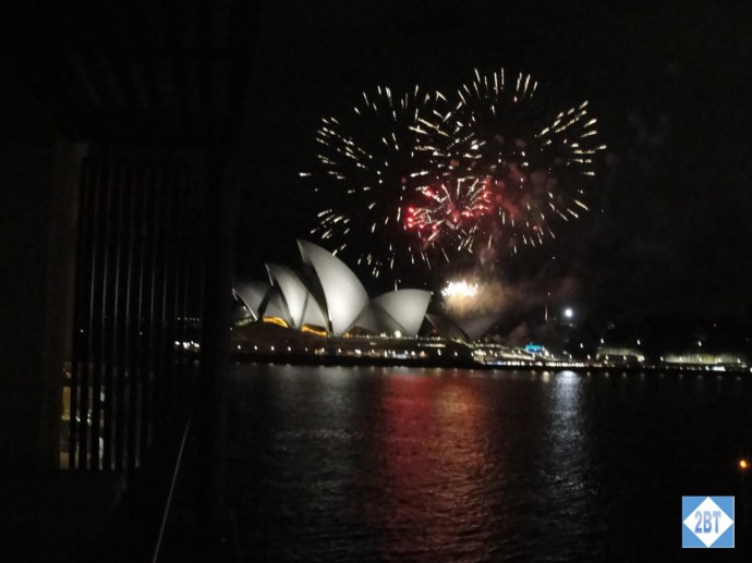 View of the fireworks from the balcony