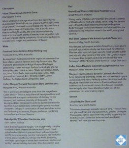 QF 8 First Class Wine List