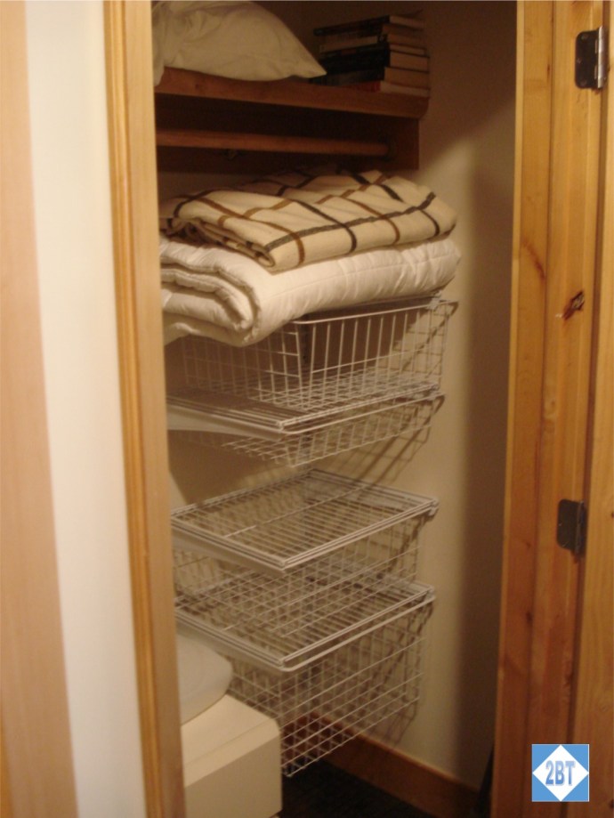 Right side of the hall closet