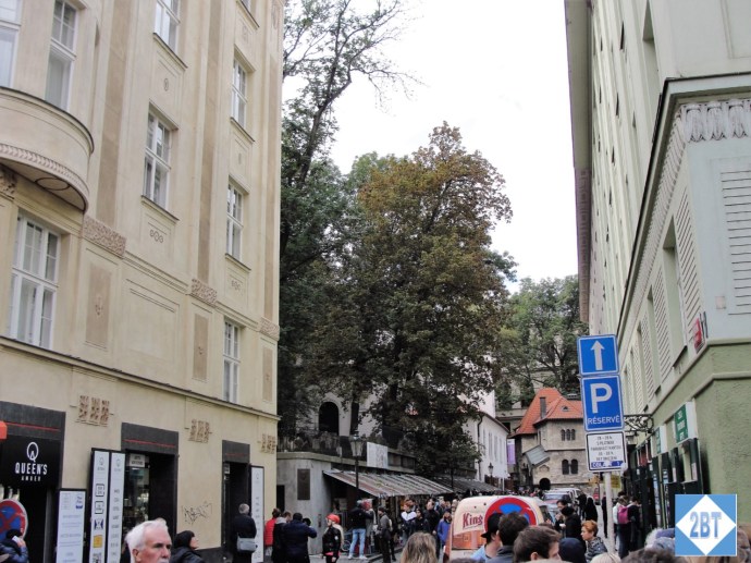 Jewish cemetery - see the headstones just above the building with the awning