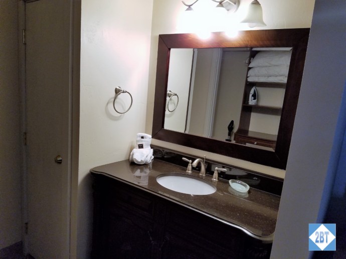 Bedroom #2 sink - the "closet" is reflected in the mirror