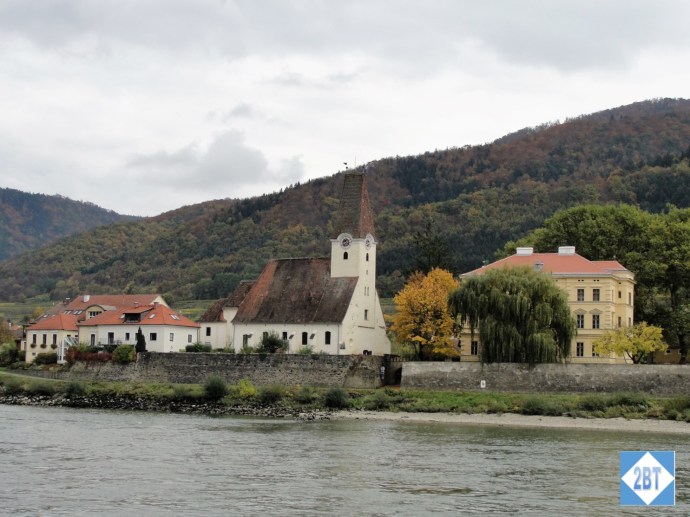 Scenic church on the banks of the Danube in the Wachau Valley