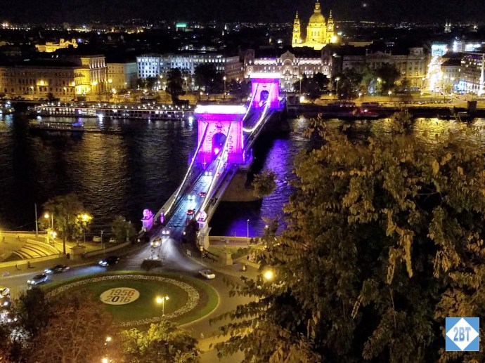 The Chain Bridge and St. Stephen's as seen from the Fisherman's Bastion. 2016 marked the 60-year anniversary of the Hungarian Uprising.